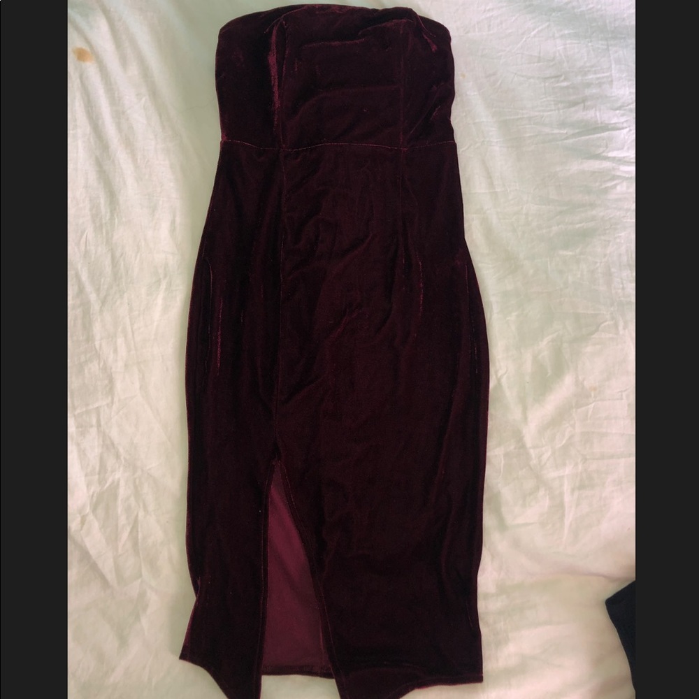 Burgundy Velvet Dress